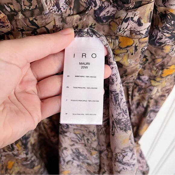 IRO • Mauri Wrap-Effect Printed Crepe de Chine Midi Dress maxi floral viscose - Picture 7 of 10